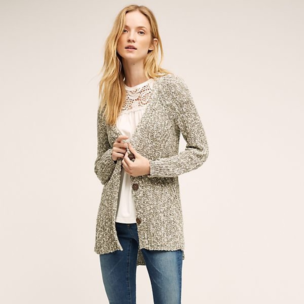 Anthropologie Angel of the North Marled Cardigan